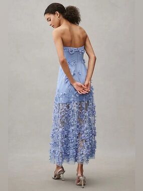 Helsi
Audrey Square-Neck Floral Applique Sheer Midi Dress Anthropologie BHLDN